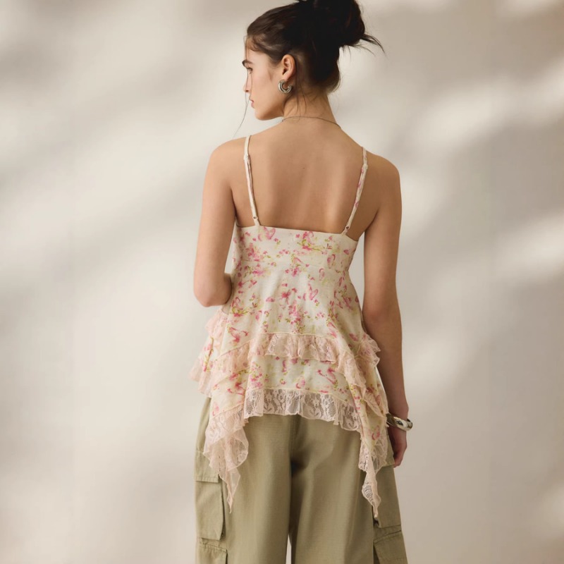 Vintage Floral Chiffon Cami To - Cami Top Lace recensione e prezzo