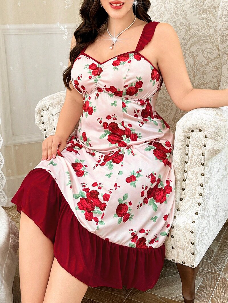 Plus Size Women's Floral Print - Cami Top Lace recensione e prezzo