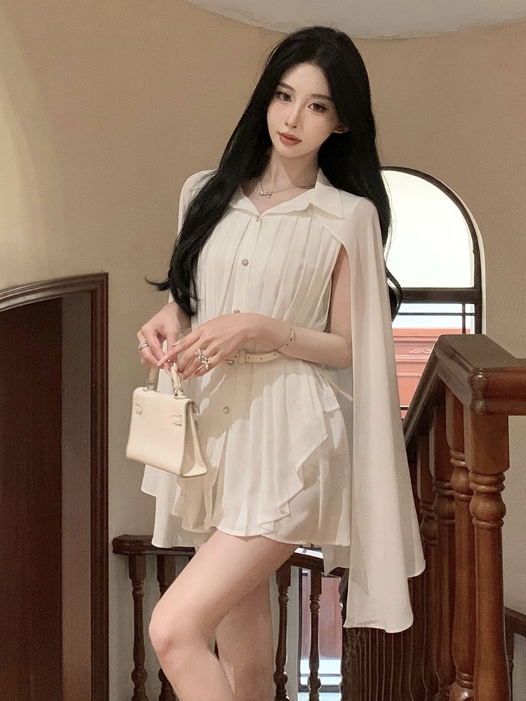 Elegant White Shawl Collar Ple - Corset Waist Cinch recensione e prezzo