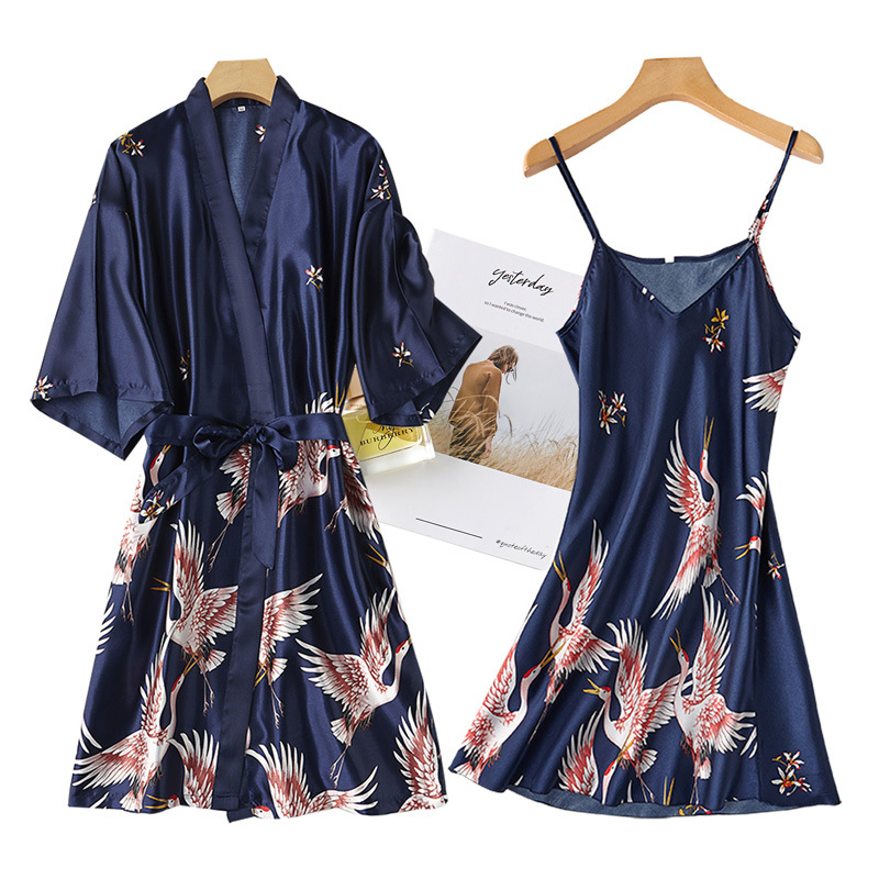 Burgundy Women 2PCS Faux Silk  - Robe Silk Women recensione e prezzo